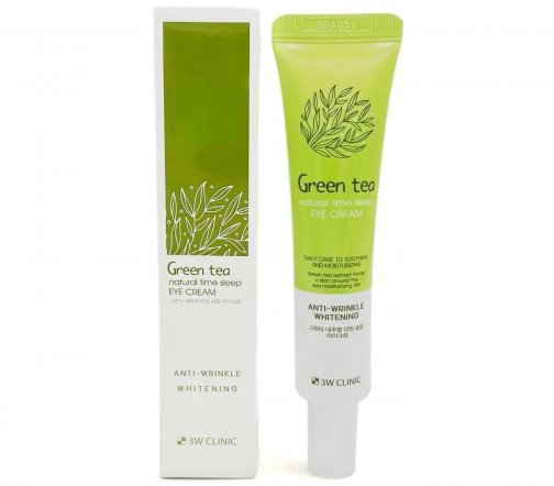 3W Clinic Green Tea Natural Time Крем ночной для кожи вокруг глаз Зеленый чай 40мл