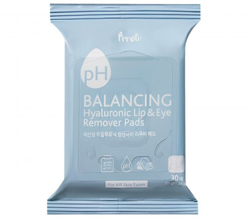 Prreti Пэды очищающие для снятия макияжа с губ и глаз Balancing Hyaluronic 30шт