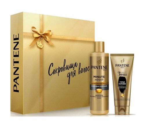 Pantene Набор Шампунь Pro-V Густые и Крепкие Minute Miracle 270мл+Бальзам-ополаскиватель 3 Minute Mi