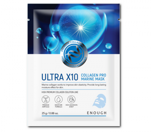 Enough Premium Collagen Line Маска тканевая для лица с морским коллагеном Ultra X10 25мл