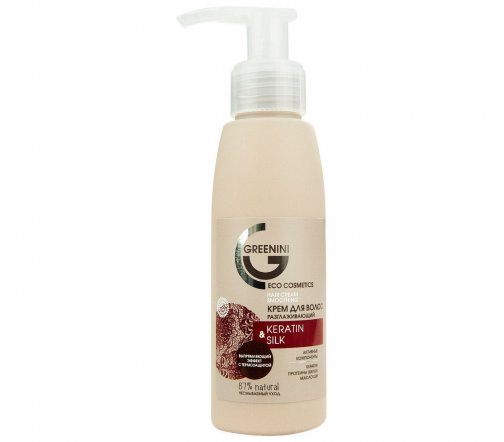 Greenini Крем для волос разглаживающий Keratin&Silk 100мл