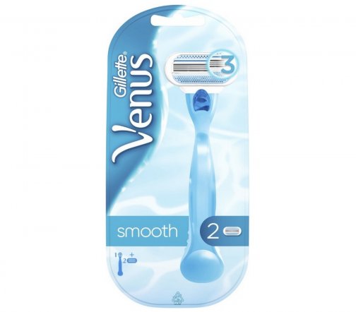 Gillette Venus Smooth Станок бритвенный с 2 сменными кассетами