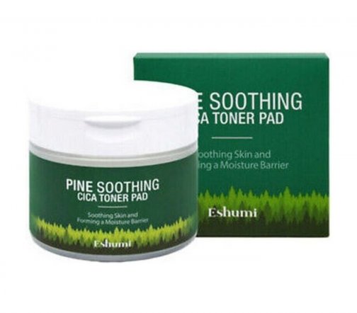 Eshumi Pine Soothing Пэды успокаивающие с экстрактами центеллы азиатской и зеленого чая 70шт