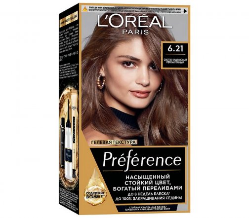 L'Oreal Paris Preference Краска для волос 6.21 Светло-каштановый перламутровый