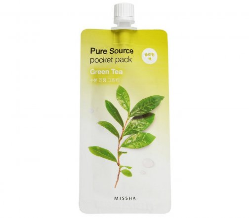 Missa Pure Source Pocket pack Маска кремовая ночная с экстрактом зеленого чая
