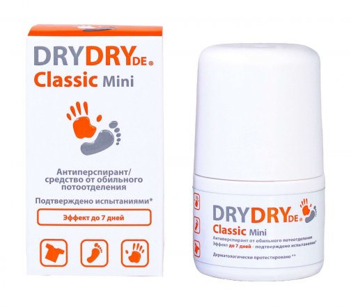 Dry Dry De Classic (Де Классик) Антиперспирант-ролик мини Средство от обильного потоотделения 20мл