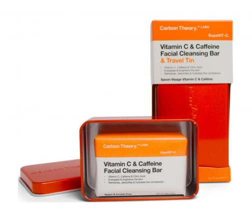 Carbon Theory Мыло для лица в мыльнице с витамином С и кофеином 80гр