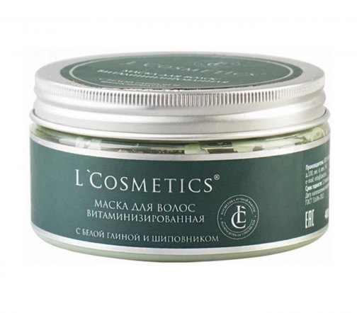 L'Cosmetics Маска витаминизированная для волос Зеленая глина и шиповник 200гр