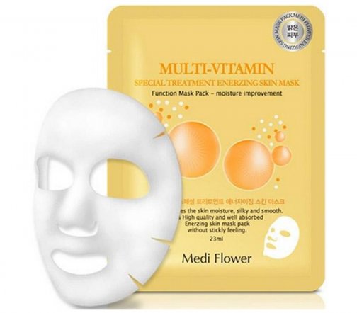 Medi Flower Multi-Vitamin Маска тканевая увлажняющая для лица с мультивитаминами 23мл