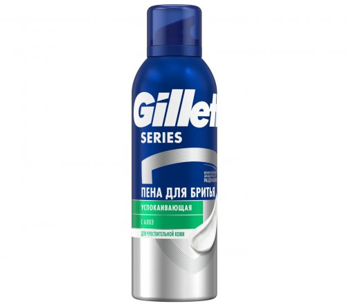 Gillette Уход Пена успокаивающая для бритья для чувствительной кожи Series с алоэ 200мл