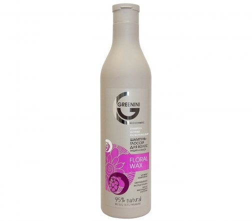 Greenini Шампунь-глоссер для волос защита и блеск Floral Wax 500мл