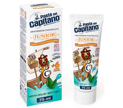 Pasta Del Capitano Паста зубная детская Мягкая мята 6+ 75мл