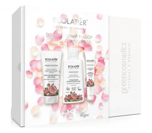 Ecolatier Organic Wild Rose Набор Гель для лица+Молочко для лица+Крем дневной для лица