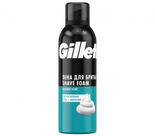 Gillette Уход Пена для бритья для чувствительной кожи Sensitive Skin Original Scent 200мл