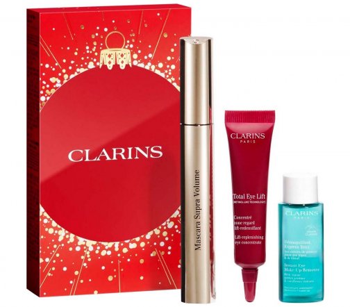Clarins Набор Тушь 01+Лифтинг-концентрат для кожи вокруг глаз 7мл+Лосьон для снятия макияжа 10мл