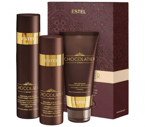 Estel Otium Chocolatier Набор Бархатное прикосновение Шампунь 250мл+Бальзам 200мл+Гель для душа 200м