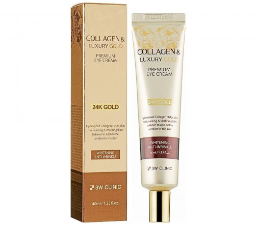 3W Clinic Collagen&Luxury Gold Крем для кожи вокруг глаз с золотом и коллагеном 40мл