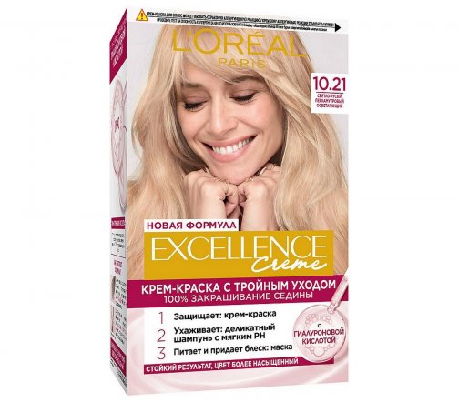 L'Oreal Paris Excellence Краска для волос 10.21 Светло-русый перламутровый осветляющий