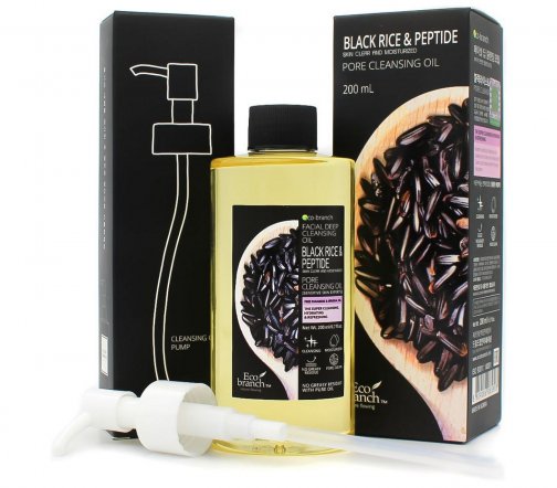 Eco Branch Black Rice&Peptide Масло гидрофильное для лица Черный рис и пептиды 200мл