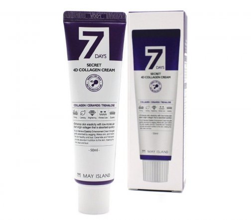 May Island 7 Days Secret 4D Collagen Cream Крем для лица с коллагеном и керамидами 50мл