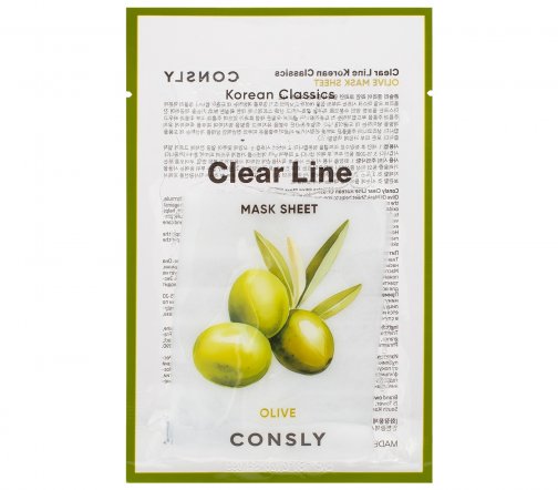 Consly Clear Line Маска тканевая питательная с экстрактом оливы 25мл