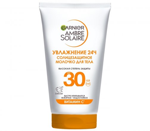 Garnier Ambre Solaire Молочко солнцезащитное для лица и тела Увлажнение 24 часа SPF30 50мл