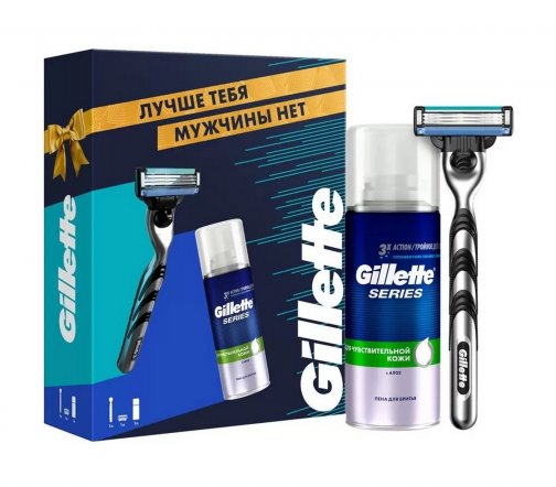 Gillette Станок Mach3 Start с 1 кассетой+Пена для бритья Series Sensitive 100мл