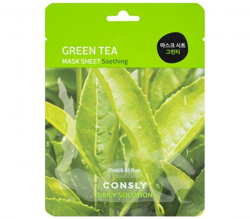 Consly Daily Solution Маска тканевая с экстрактом листьев зеленого чая 25мл