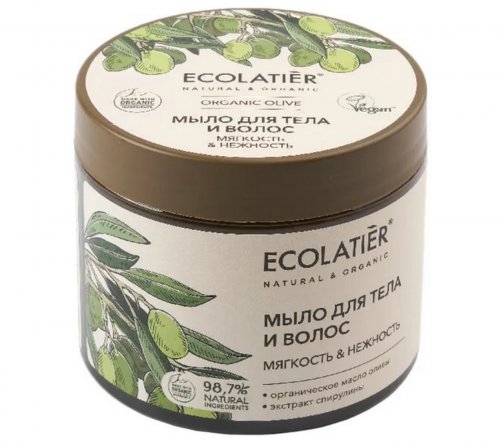Ecolatier Organic Olive Мыло для волос и тела Мягкость и нежность 350мл