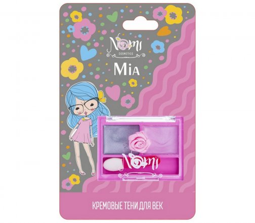 Nomi Тени детские кремовые для век Mia Серебристый+Розовый