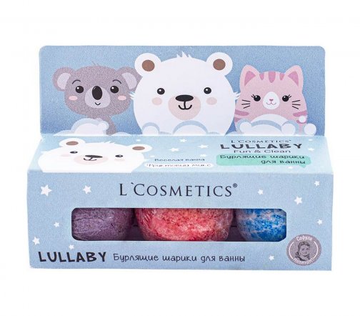 L'Cosmetics Lullaby Набор бурлящих шаров для ванны Голубой 55гр*3шт