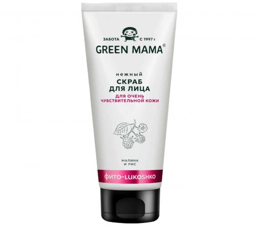 Green Mama Фито-лукошко Скраб нежный для очень чувствительной кожи лица 100мл