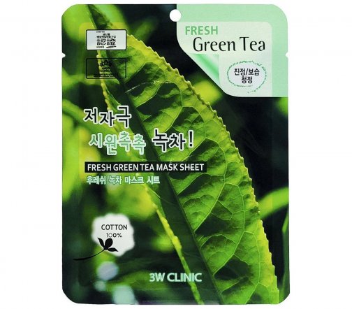 3W Clinic Fresh Маска тканевая для лица Green Tea 23мл