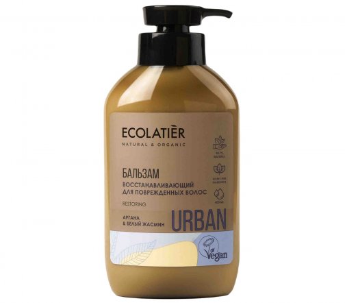 Ecolatier Urban Бальзам восстанавливающий для поврежденных волос Аргана и Белый жасмин 400мл