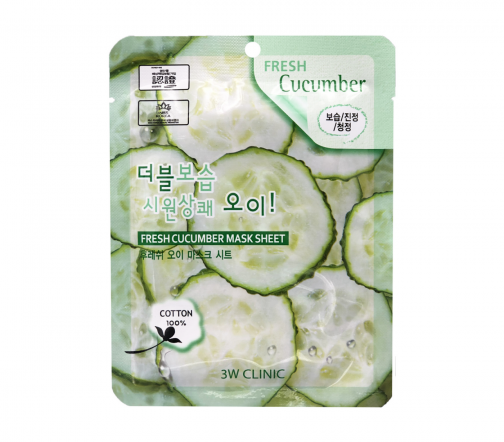 3W Clinic Fresh Маска тканевая для лица Cucumber 23мл