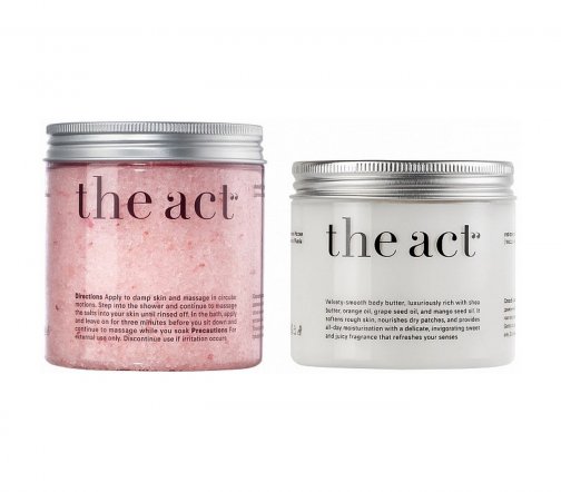 The Act Набор Масло твердое Красный апельсин 180гр+Детокс-скраб для ног и соль для ванны 2в1 300гр