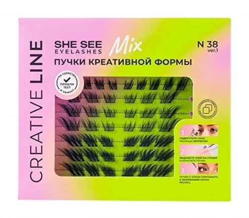 She See Набор накладных ресниц Микс Creativ Line N38.1 Пенелопа, Царица, Мия