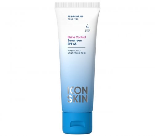 Icon Skin Крем солнцезащитный для лица SPF45 Shine Control 50мл