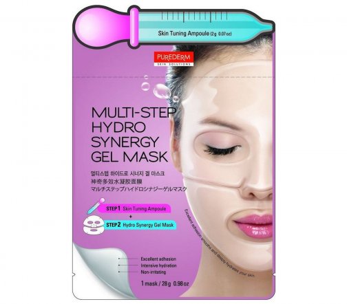 Purederm Маска гидрогелевая для лица Синергия+Ампула для подготовки кожи 28г