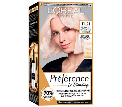 L'Oreal Paris Preference Краска для волос 11.21 Ультраблонд холодный перламутровый