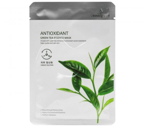 BeauuGreen Vitalizing Green Tea Маска тканевая для лица Зеленый чай 23мл