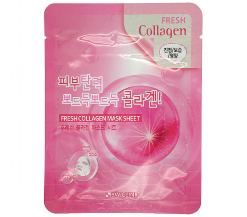 3W Clinic Fresh Маска тканевая для лица Collagen 23мл