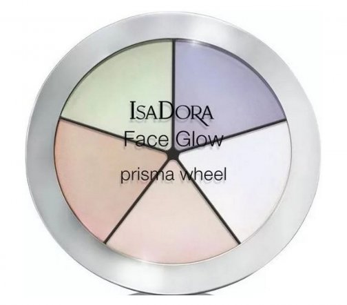 IsaDora Палетка хайлайтеров Face Glow Prisma Wheel 50 Rainbow