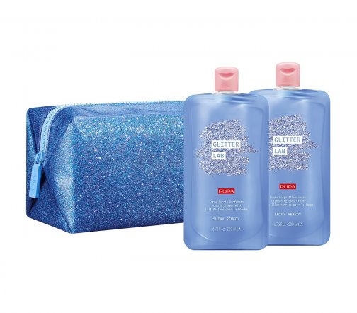 Pupa Набор Glitter Lab Shiny Remedy Set I Молочко для тела+Крем для тела+Косметичка