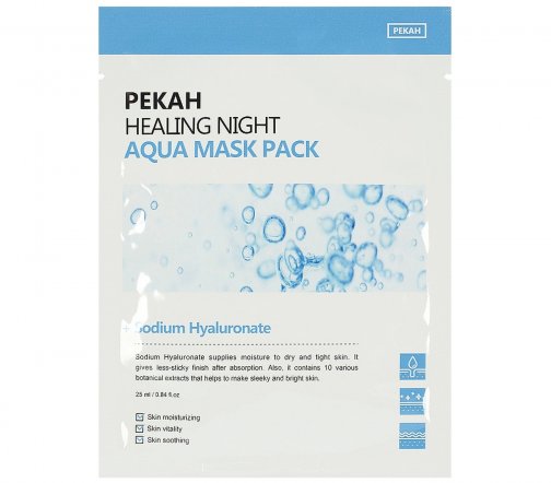 Pekah Healing Night Маска тканевая вечерняя увлажняющая с гиалуроновой кислотой 25мл
