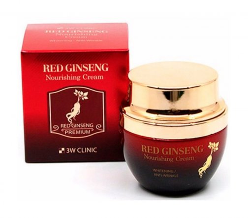 3W Clinic Red Ginseng Крем для лица с красным женьшенем питательный 50мл