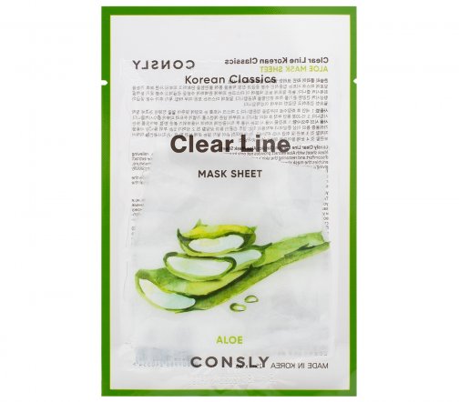Consly Clear Line Маска тканевая увлажняющая с экстрактом алоэ 25мл