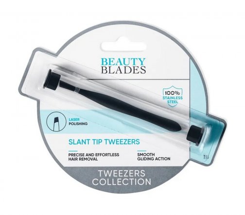 Beauty Blades Пинцет со скошенными кончиками в пластиковом футляре