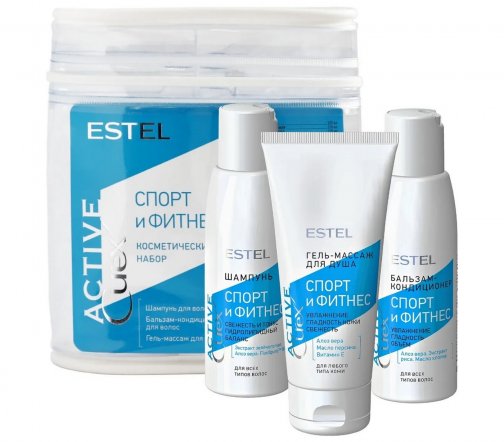 Estel Active Curex Набор Спорт и фитнес Шампунь 100мл+Бальзам 100мл+Гель-массаж для душа 100мл