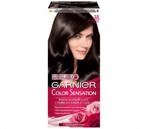 Garnier Color Sensation Роскошь цвета Крем-краска для волос 3.0 Роскошный каштан
